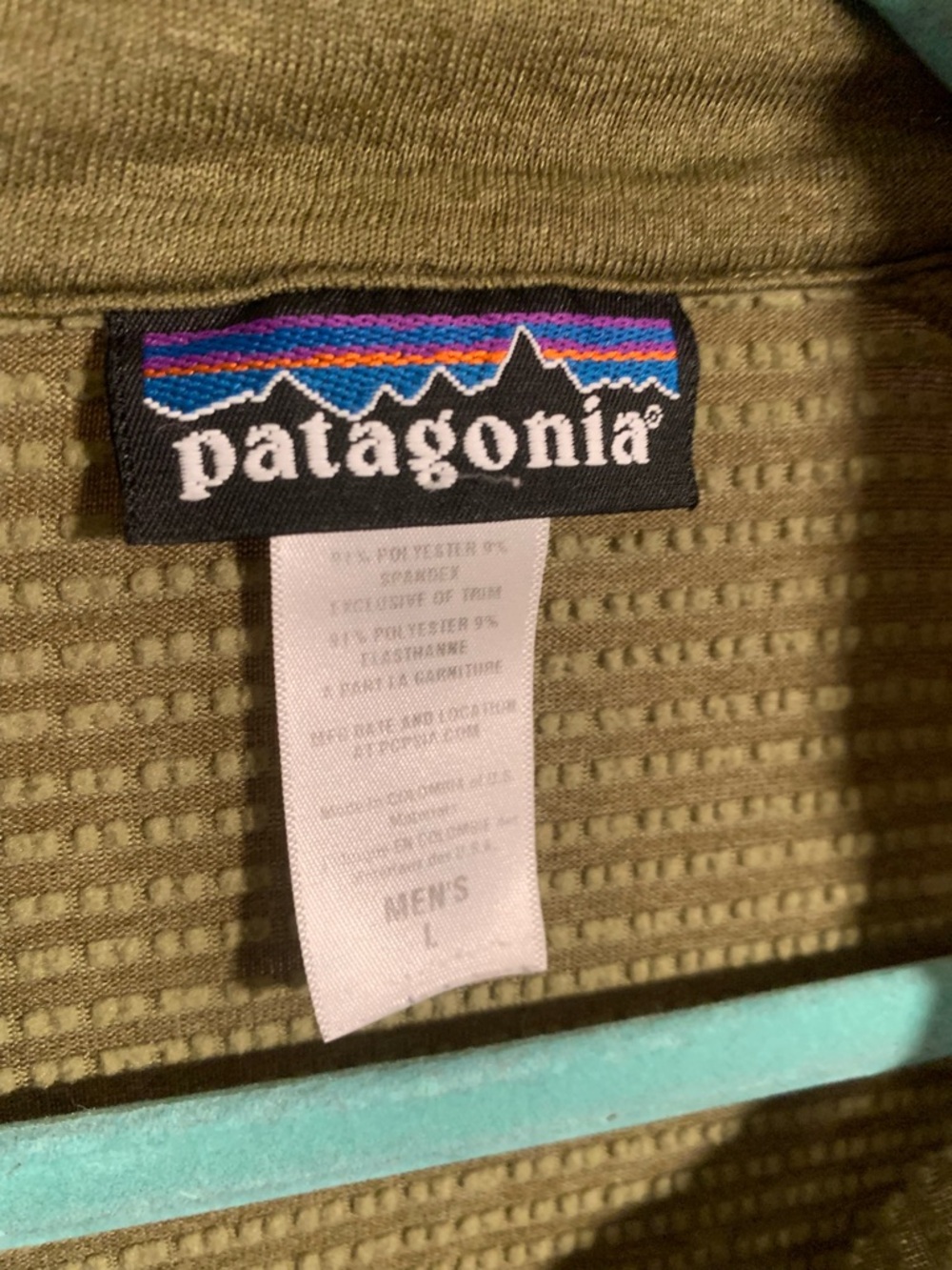 Patagonia Mens Capilene Thermal Weight Zip Neck Pullover Green L Outdoor Layer - Picture 3 of 6